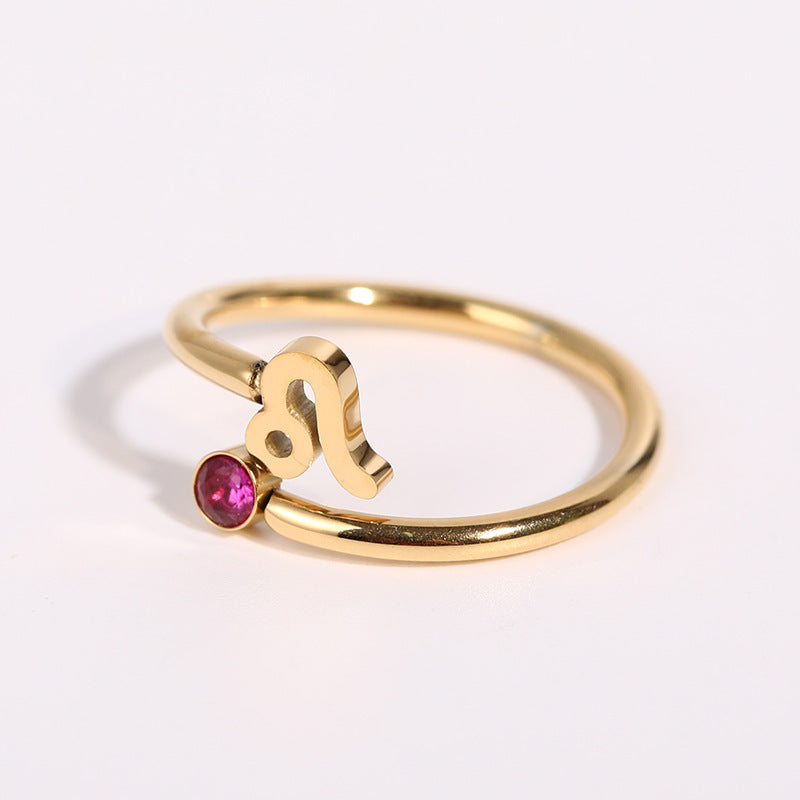 Zodiac Birthstone Ring (Stainless Steel)